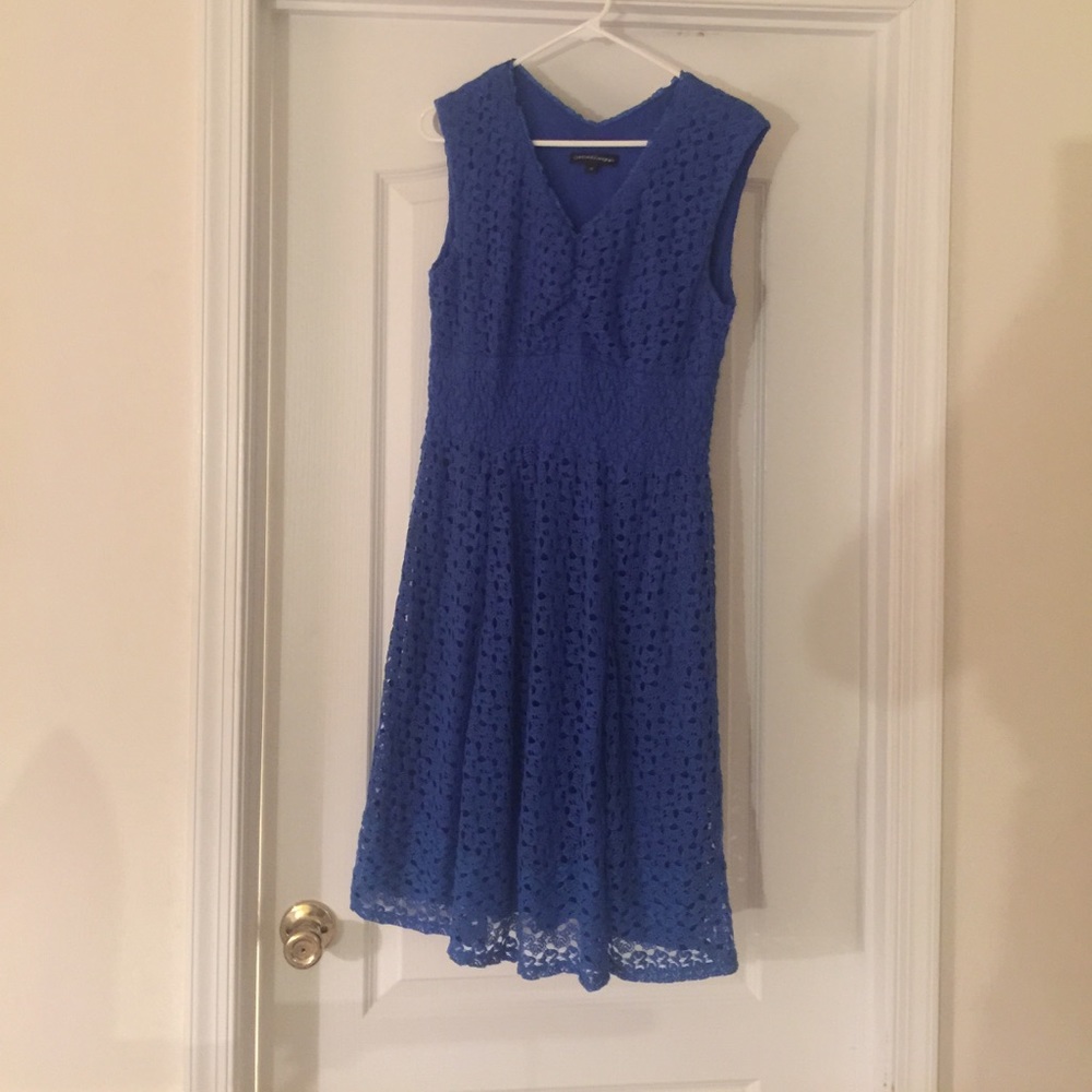 Blue crocheted summer dress